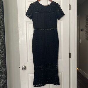 Black lace Midi Dress
